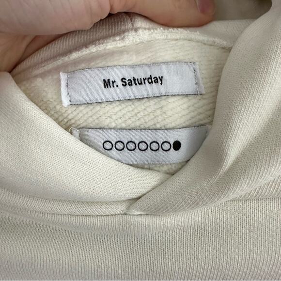 Mr. Saturday Sweatshirt Hoodie in Off White Womens Size Small - Picture 5 of 9